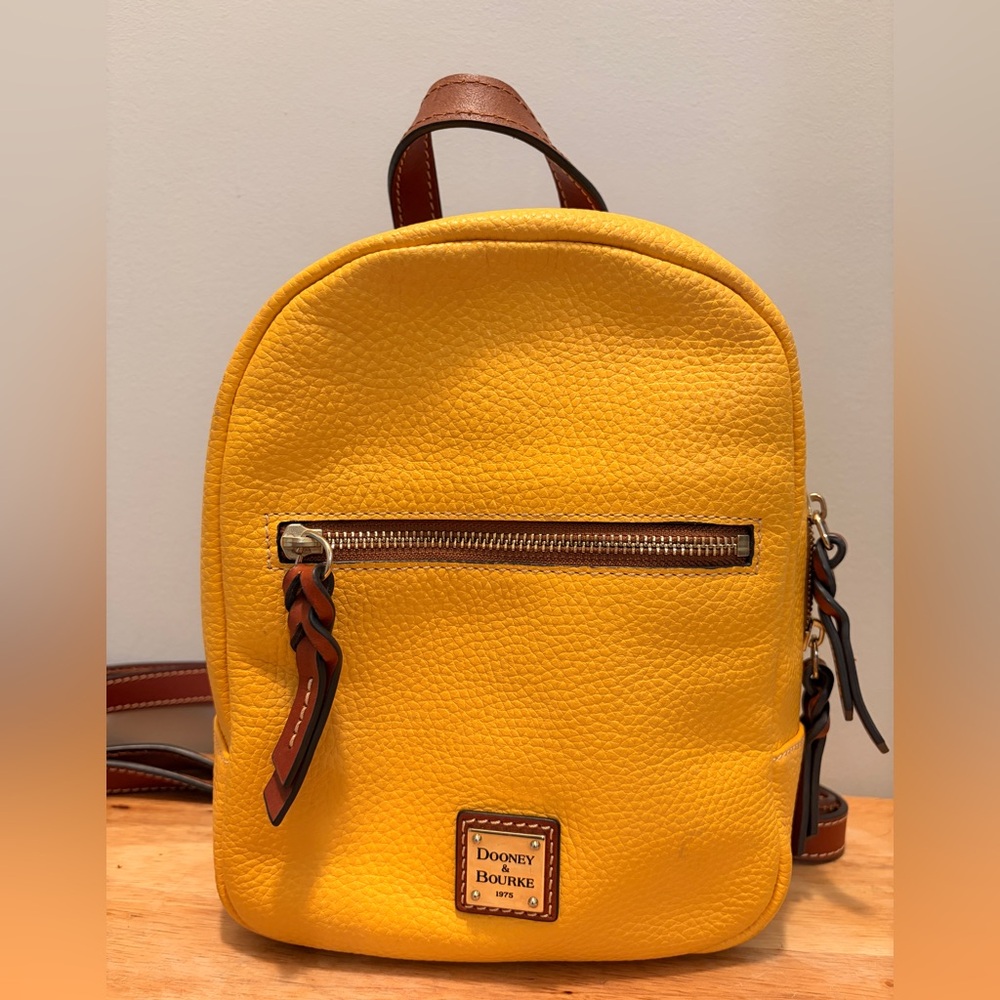 Dooney & Bourke Mustard Leather Backpack